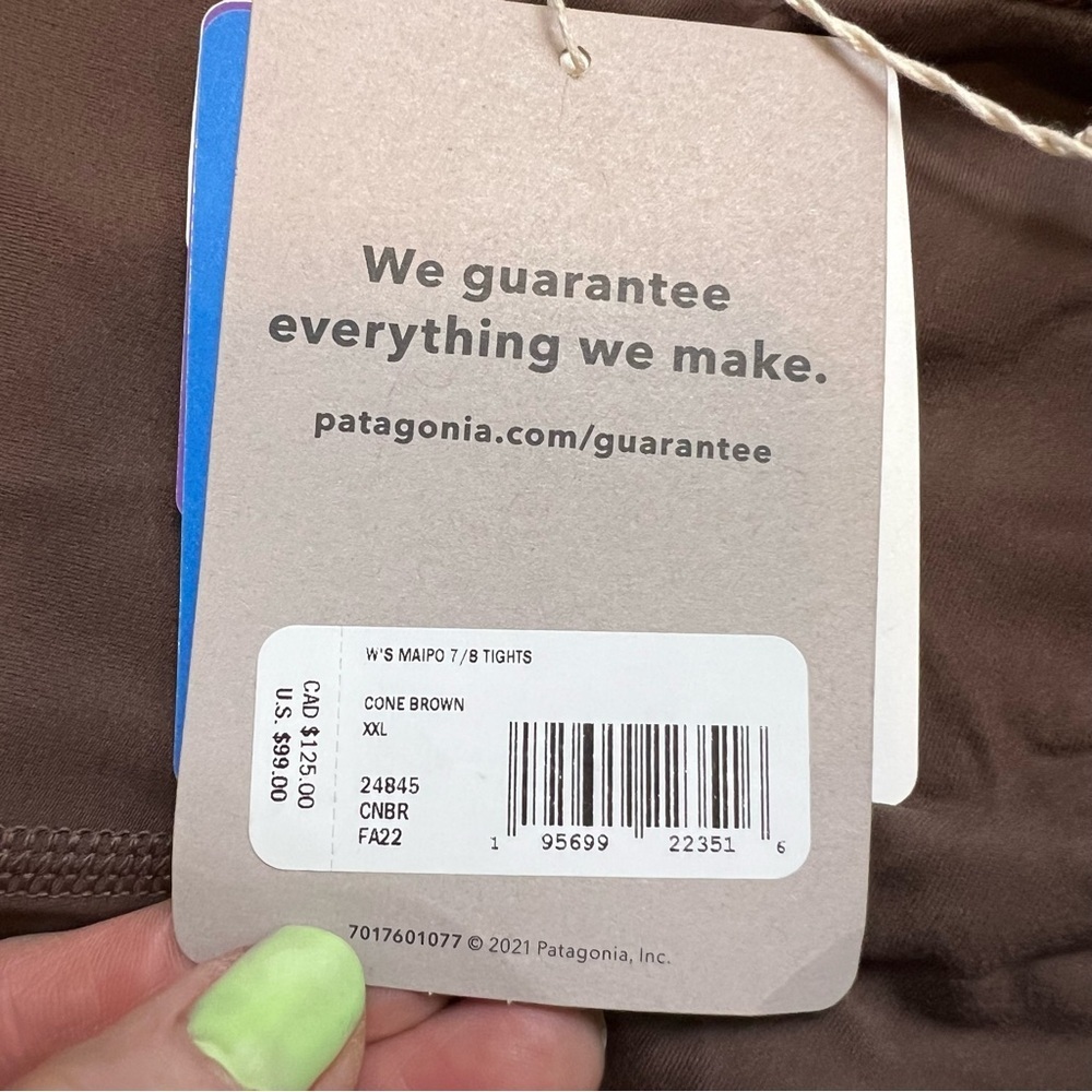 PATAGONIA Maipo 7/8 Tight - Women's in Cone Brown. Size XXL. New With Tags. - Picture 7 of 12